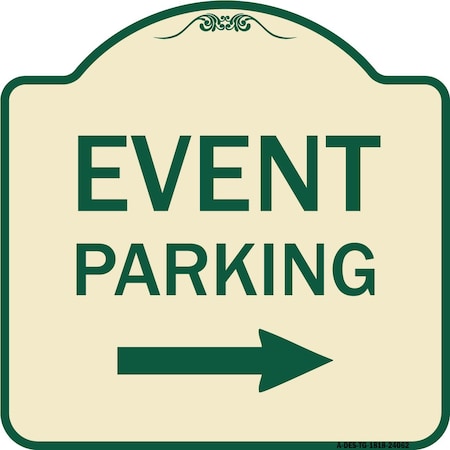 Signmission Event Parking W/ Left Right Arrow Heavy-Gauge Aluminum Architectural Sign, 18" x 18", TG-1818-24062 A-DES-TG-1818-24062